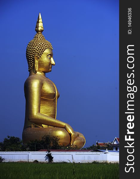Big Buddha in Wat Moung Ang-Thong, Thailand. Big Buddha in Wat Moung Ang-Thong, Thailand