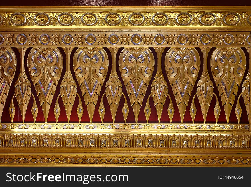 Traditional Thai art on Ceiling in a temple