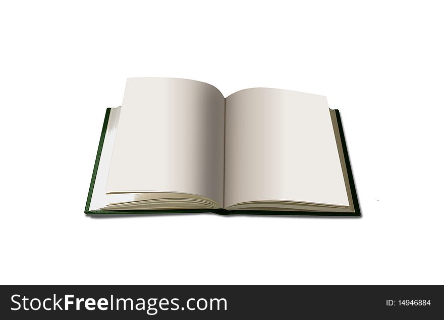 Image of open book over white background