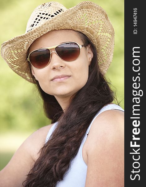 Girl Wearing Hat And Sunglasses