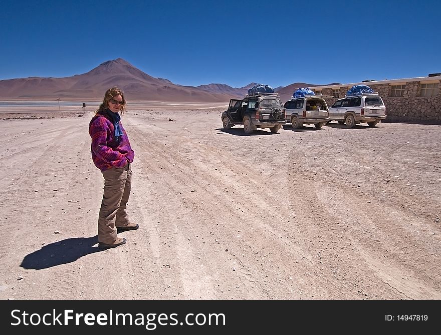 Blonde Woman in the Bolivian Desert