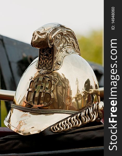 Old Brass Fire-brigade Helmet