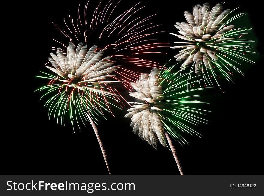 Green And White Fireworks