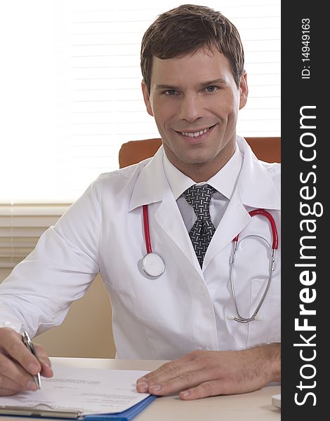 Portrait of a male doctor in his office