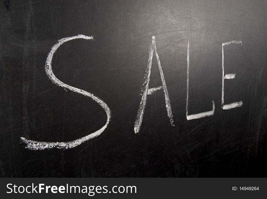 Chalk drawn word sale over blackboard macro shot