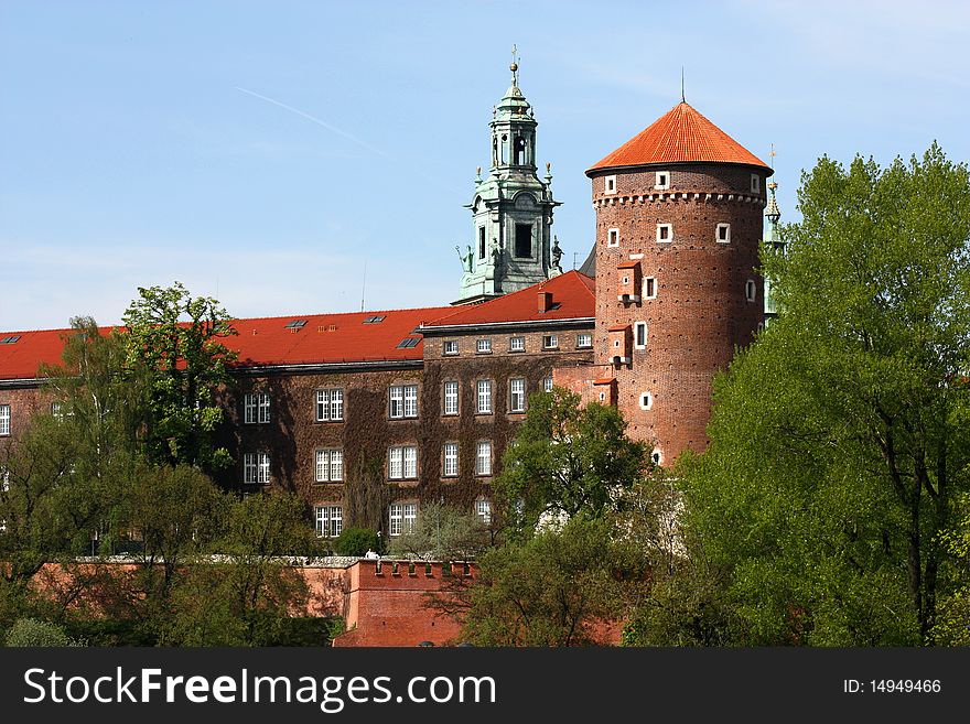 Polish Wawel castle in spring