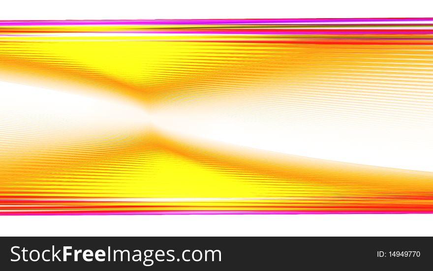 Bright red and yellow line on white background