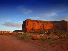 Road Of Monument Valley At Sunset Stock Images Road Of Monument Valley At Sunset Stock Images
