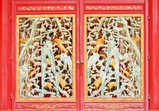 Chinese Style Wooden Red Door Royalty Free Stock Images