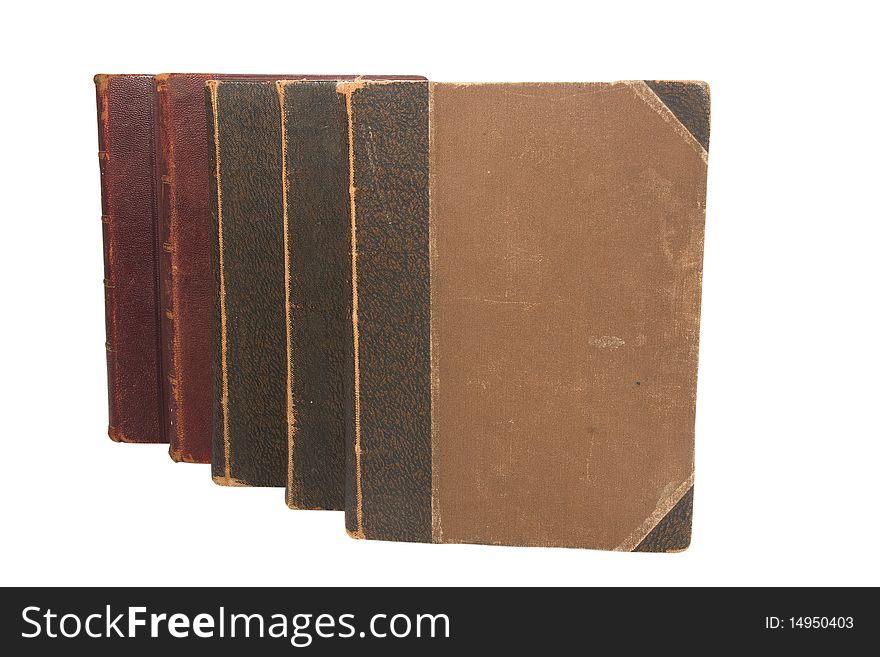 Group Old books on a white background