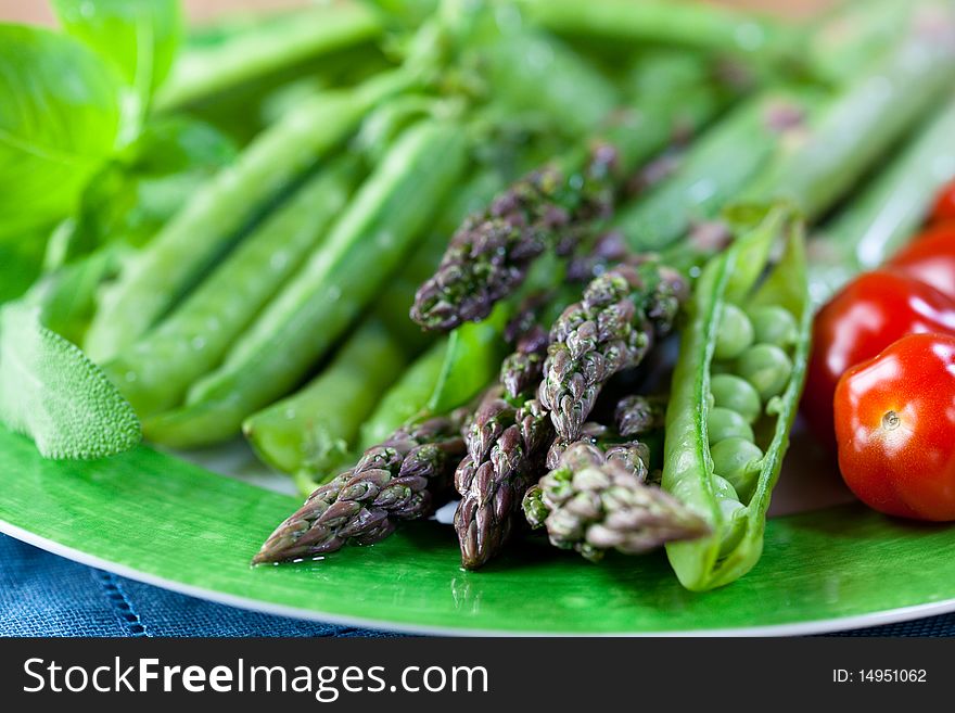 Fresh vegetables and herbs for dinner