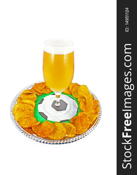 Beer and potato crisp