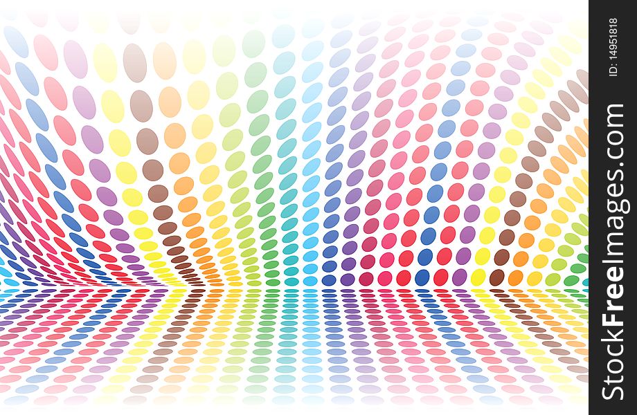 Illustration of rainbow colored dots on white. Illustration of rainbow colored dots on white