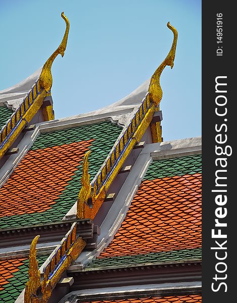 Chofah, is one of the Thai architectural decorative ornament adorns the top at the end of Wat and palaces roof in most of the south east Asia countries. Chofah, is one of the Thai architectural decorative ornament adorns the top at the end of Wat and palaces roof in most of the south east Asia countries