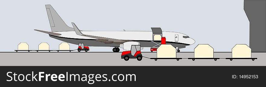 Handling on cargo aircraft on the ramp