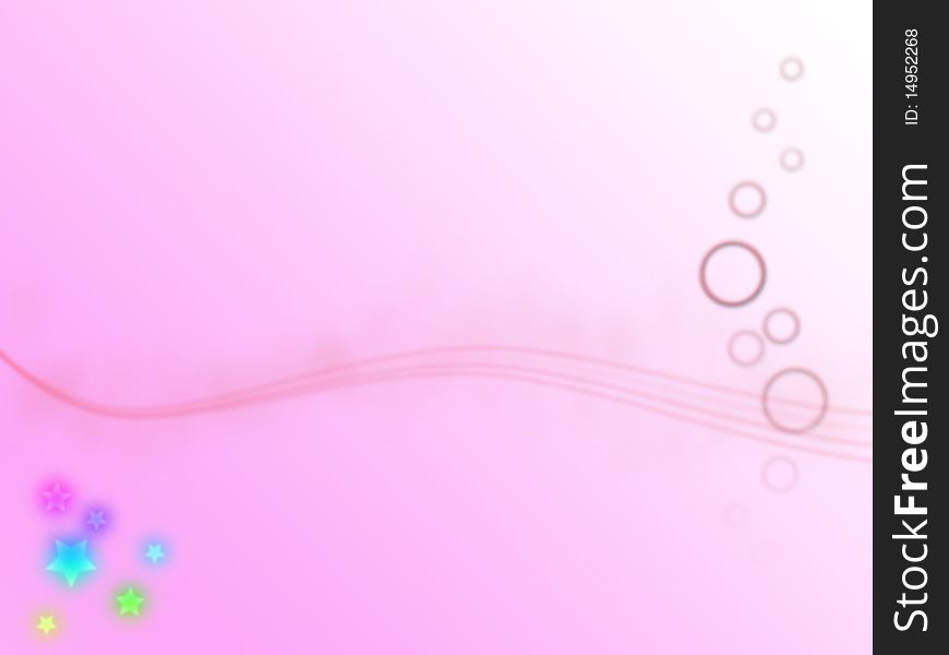 Pink patterned stationery background with stars and bubbles. Pink patterned stationery background with stars and bubbles