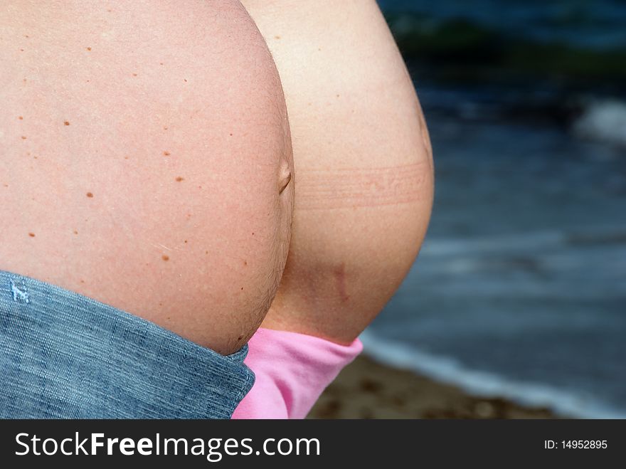 33th Week Pregnant Women relaxing at the Sea, Italy. 33th Week Pregnant Women relaxing at the Sea, Italy