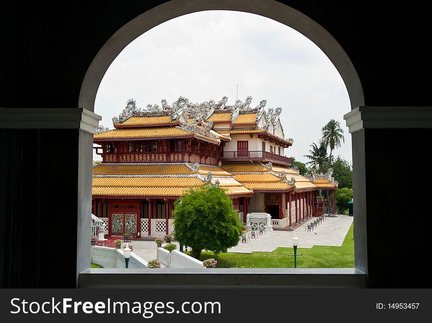 Chinese style temple with a big bonsai tree. Chinese style temple with a big bonsai tree.