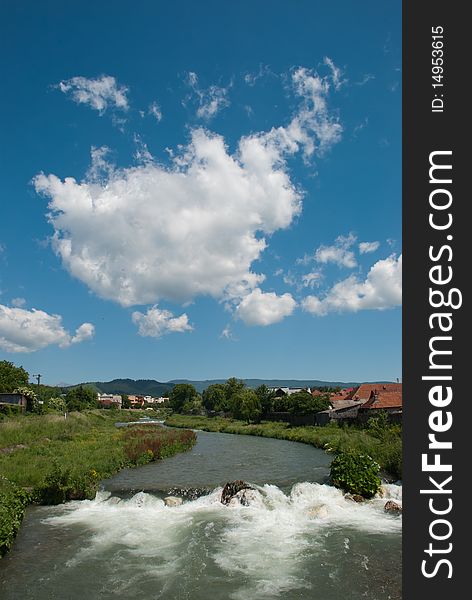 A river in a beautiful sunny day.