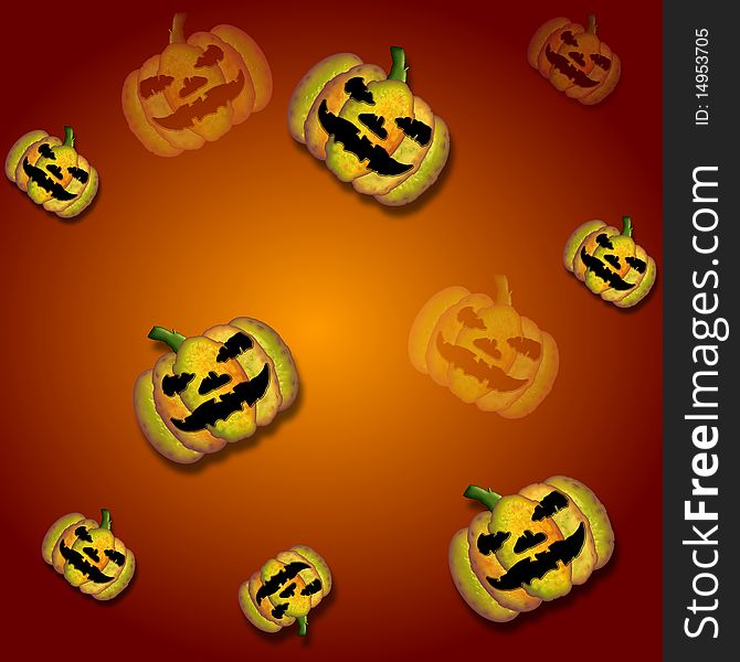 Halloween Tile with jack o' lanterns