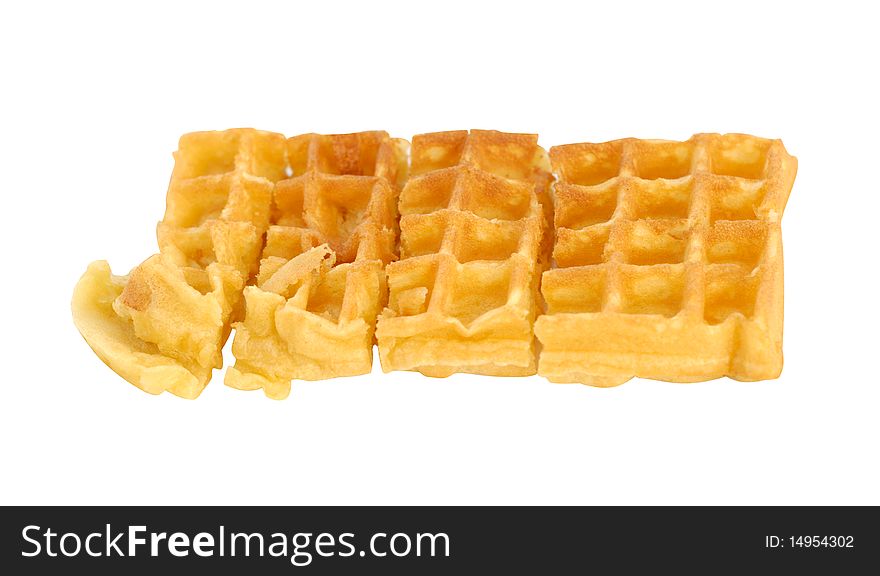 Fresh waffle isolated with clipping path on white background. Fresh waffle isolated with clipping path on white background