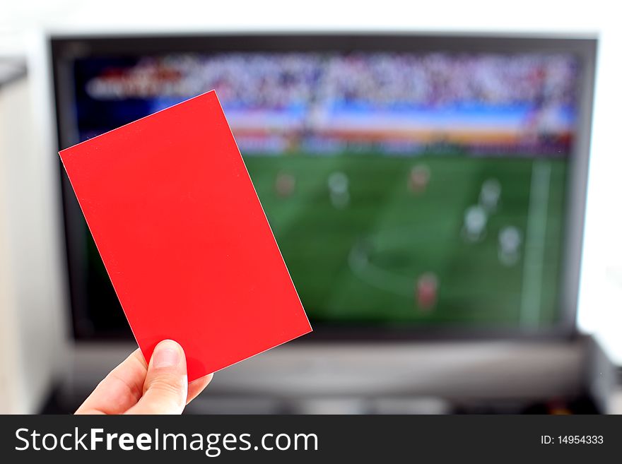 Red card for unfair atittude in sport activity or also in business behavior