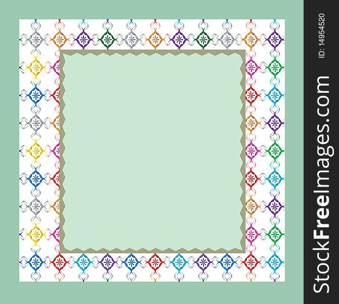 Light green frame with ornament. Light green frame with ornament.