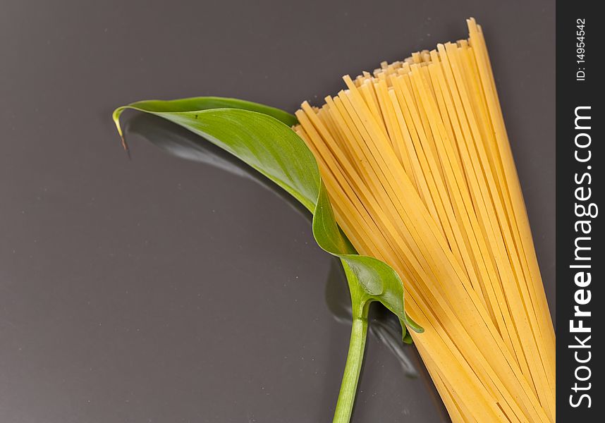 Angel Hair Pasta With Leaf. Angel Hair Pasta With Leaf