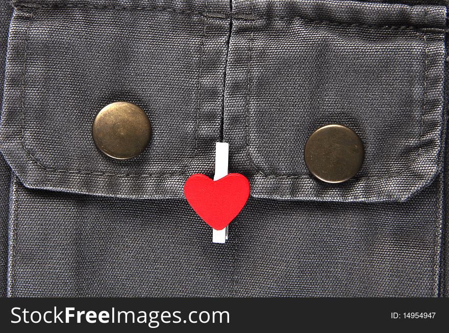 Red Heart On Pocket.