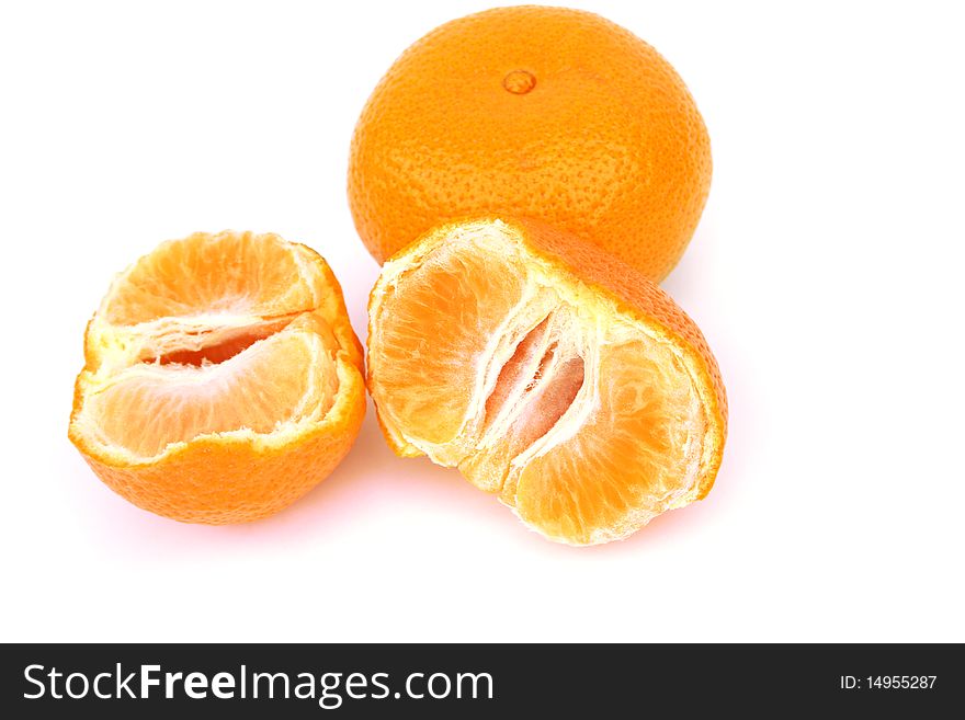 Tangerines isolated on white background.