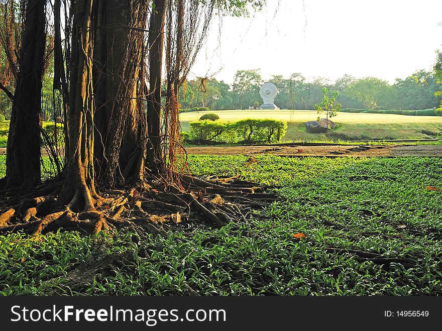 Freshy air at Buddism Garden in Thailand