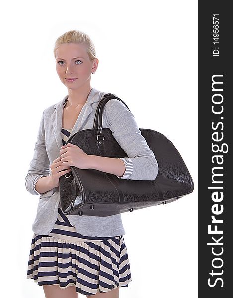 Young Adult Woman With Road Bag