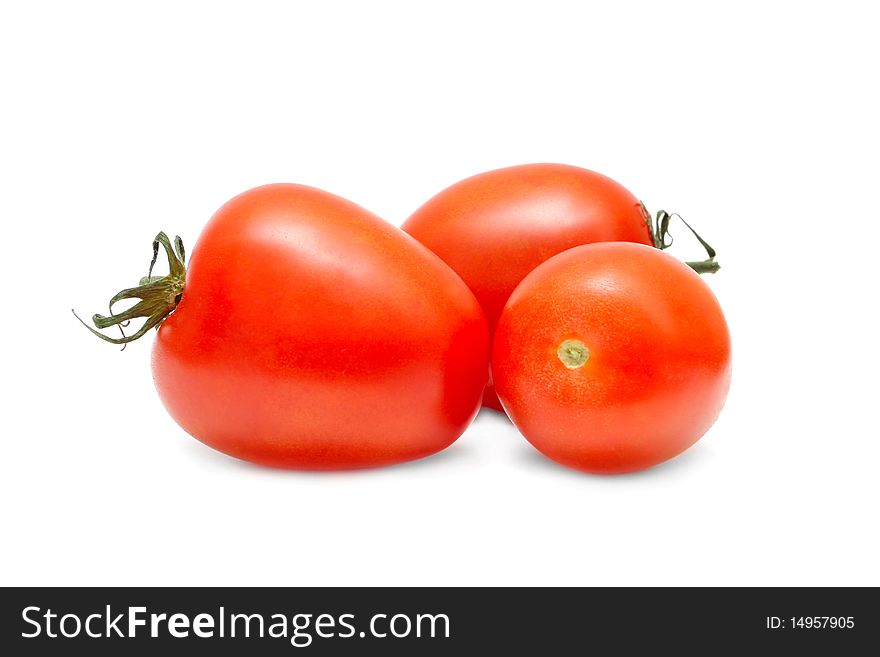 Fresh Tomatoes On White Background