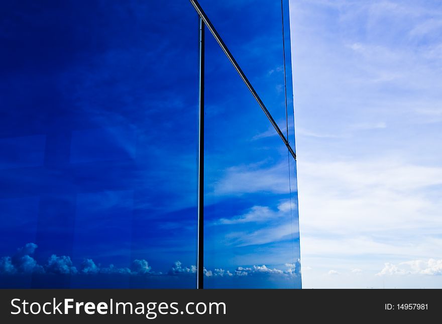 Reflection of sky and cloud in glass. Reflection of sky and cloud in glass