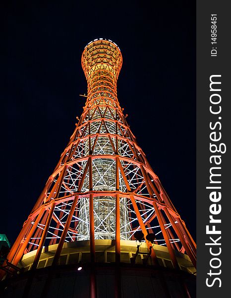 The tower in Kobe Japan stands over the Port of Kobe. From the top, one can view the entire stretch of the city as well as parts of the Hyogo prefecture. The tower in Kobe Japan stands over the Port of Kobe. From the top, one can view the entire stretch of the city as well as parts of the Hyogo prefecture.