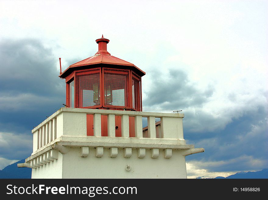 View of the Lighthouse at Stanley Park on the Vancouver Harbour. View of the Lighthouse at Stanley Park on the Vancouver Harbour