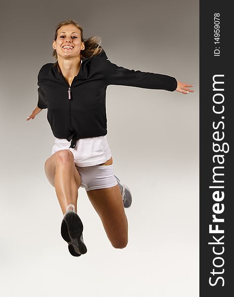 Sportive Girl Jumping