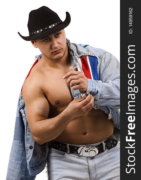 A Muscular Man In A Cowboy Hat