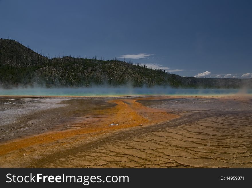 Geological place in the national park of Yellowstone, in Wyoming