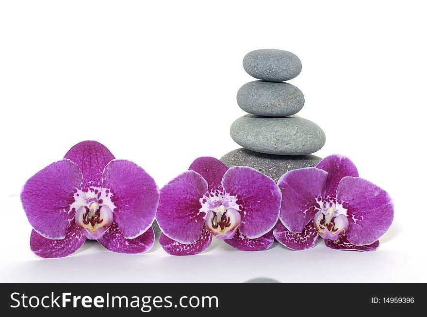 Spa background (pyramid of stones with orchid ). Spa background (pyramid of stones with orchid )