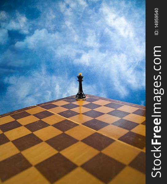 Picture of the chessmen on a chessboard