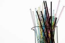 Glass Straws In Glass Container Stock Photos Glass Straws In Glass Container Stock Photos
