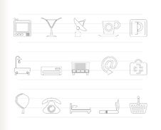 Hotel And Motel Icons Stock Images