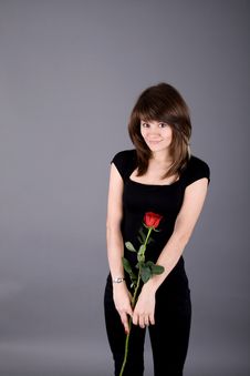 Beautiful Girl With Rose Royalty Free Stock Photography