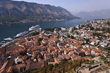 Top View Of Kotor Town And Kotor Bay Royalty Free Stock Photography Top View Of Kotor Town And Kotor Bay Royalty Free Stock Photography