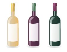 Three Bottles Of Wine Stock Photography