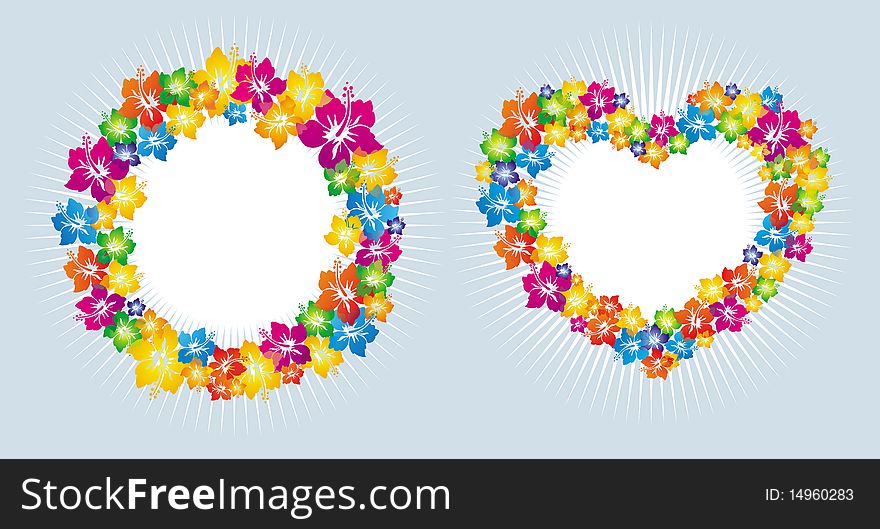 Colorful floral frame. Image for design. Colorful floral frame. Image for design