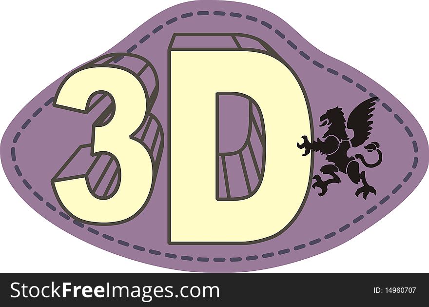 The purple lion emblem on the floor of graphic design. The purple lion emblem on the floor of graphic design
