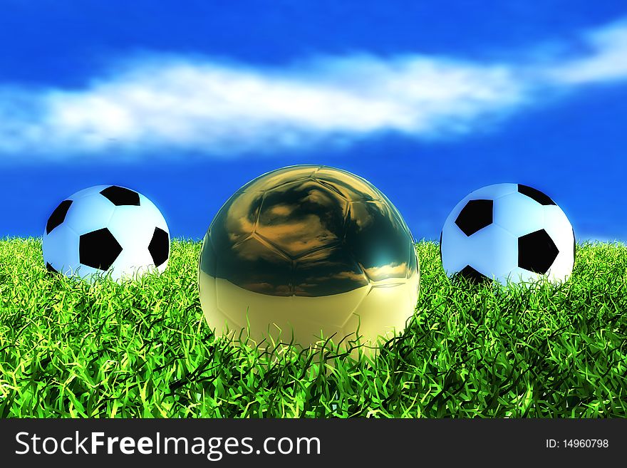 Illustration of a soccer ball in 3d. Illustration of a soccer ball in 3d