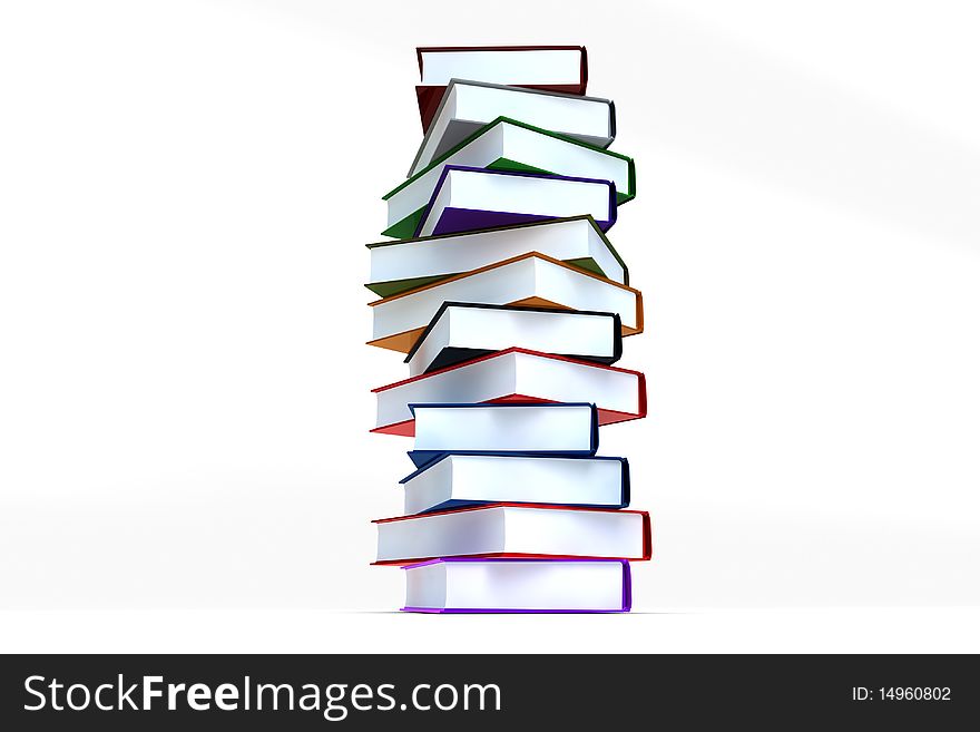 Illustration of a stack books on white background. Illustration of a stack books on white background